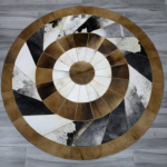 100% Natural COWHIDE RUG  | Hair on Leather Cowhide Carpet  | HANDMADE