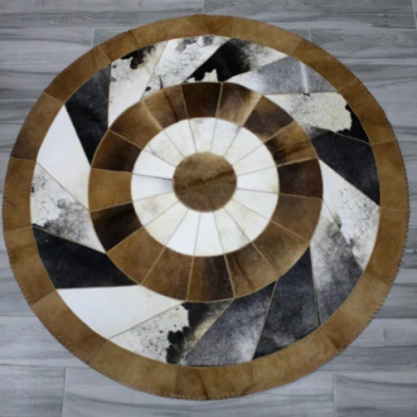 100% Natural COWHIDE RUG  | Hair on Leather Cowhide Carpet  | HANDMADE