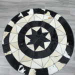 100% Natural COWHIDE RUG  | Hair on Leather Cowhide Carpet  | HANDMADE