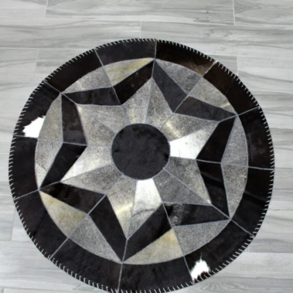 100% Natural COWHIDE RUG  | Hair on Leather Cowhide Carpet  | HANDMADE