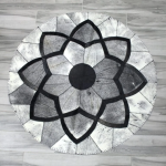 100% Natural COWHIDE RUG  | Hair on Leather Cowhide Carpet  | HANDMADE