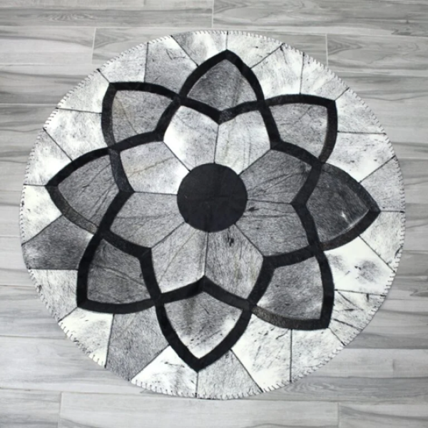 100% Natural COWHIDE RUG  | Hair on Leather Cowhide Carpet  | HANDMADE