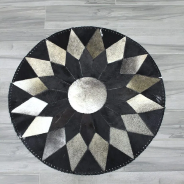 100% Natural COWHIDE RUG  | Hair on Leather Cowhide Carpet  | HANDMADE