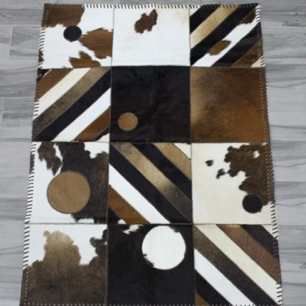 HANDMADE 100% Natural COWHIDE RUG  | Hair on Leather Cowhide Carpet