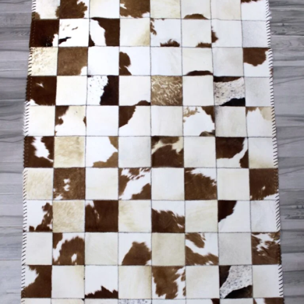 HANDMADE 100% Natural COWHIDE RUG  | Hair on Leather Cowhide Carpet